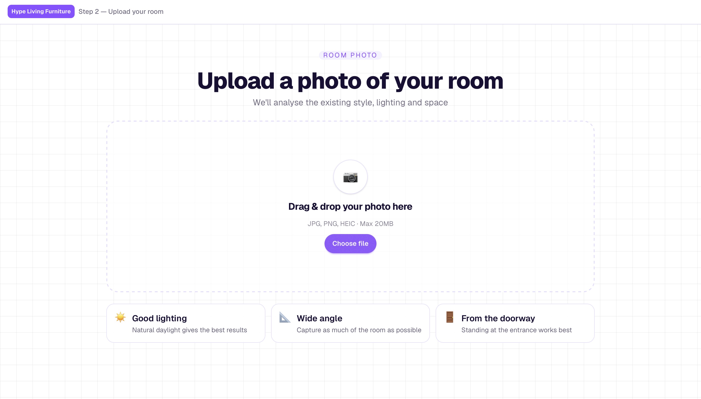 Upload a photo of your room