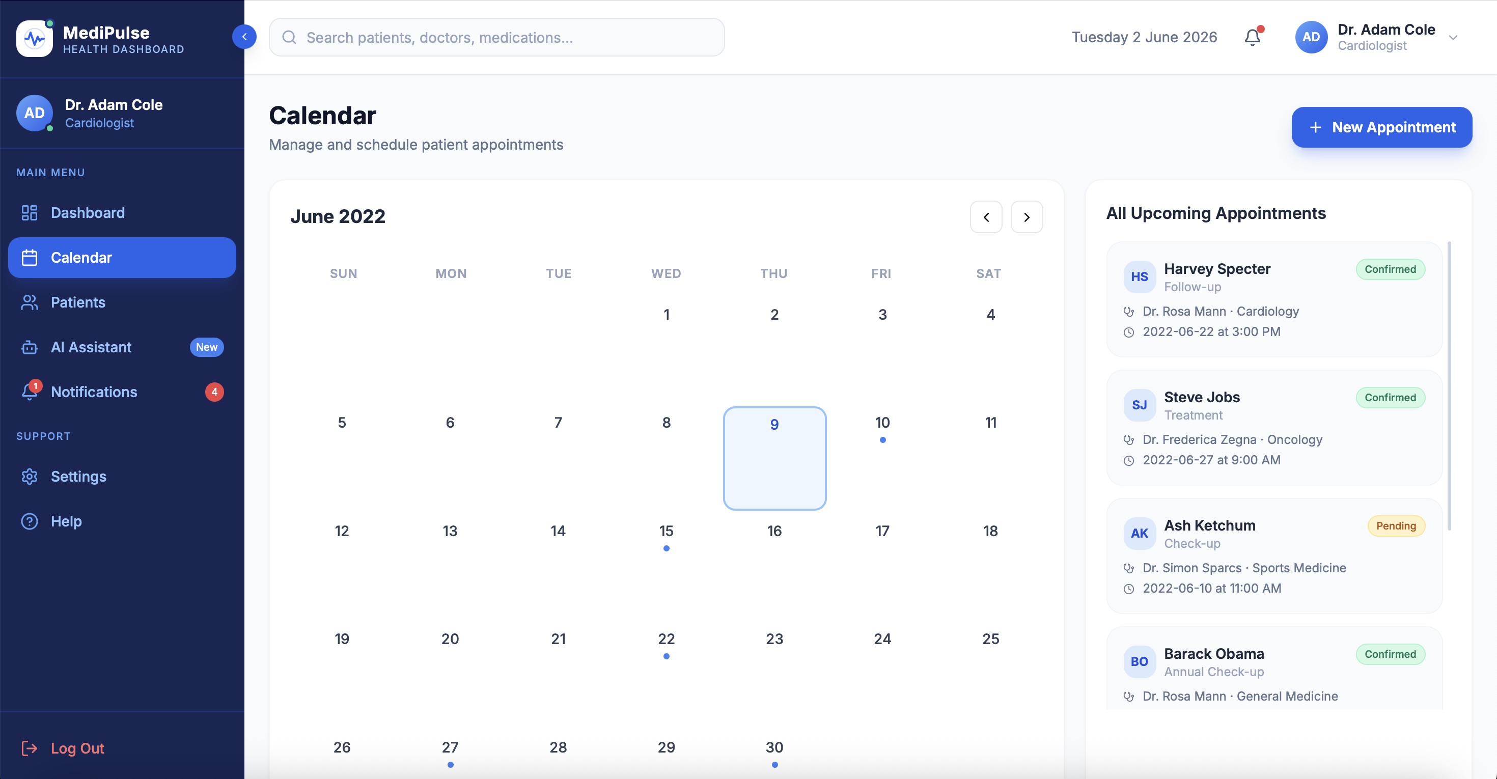 MediPulse Calendar